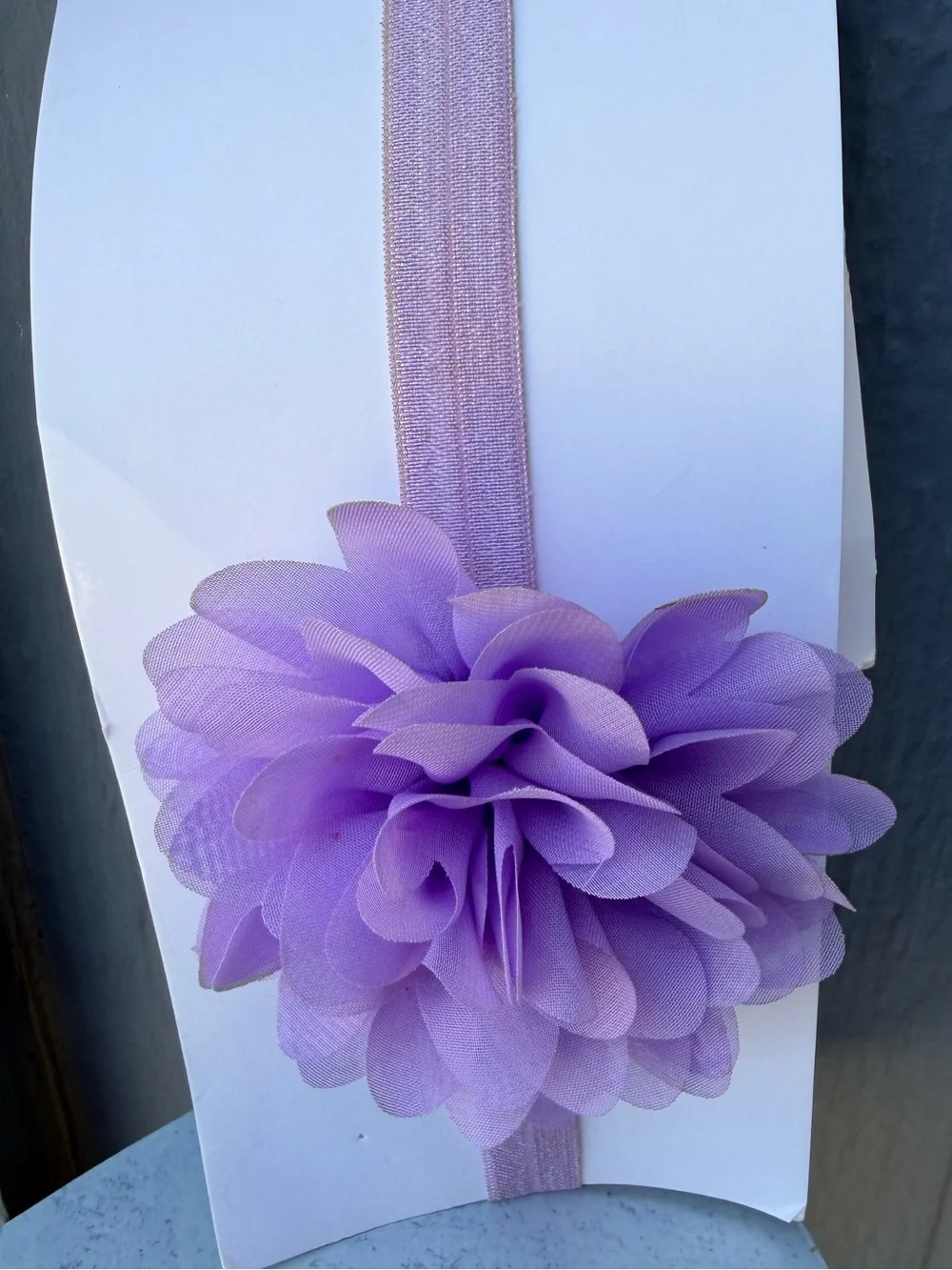 Lavender floral elastic headbands for girls pack of 2